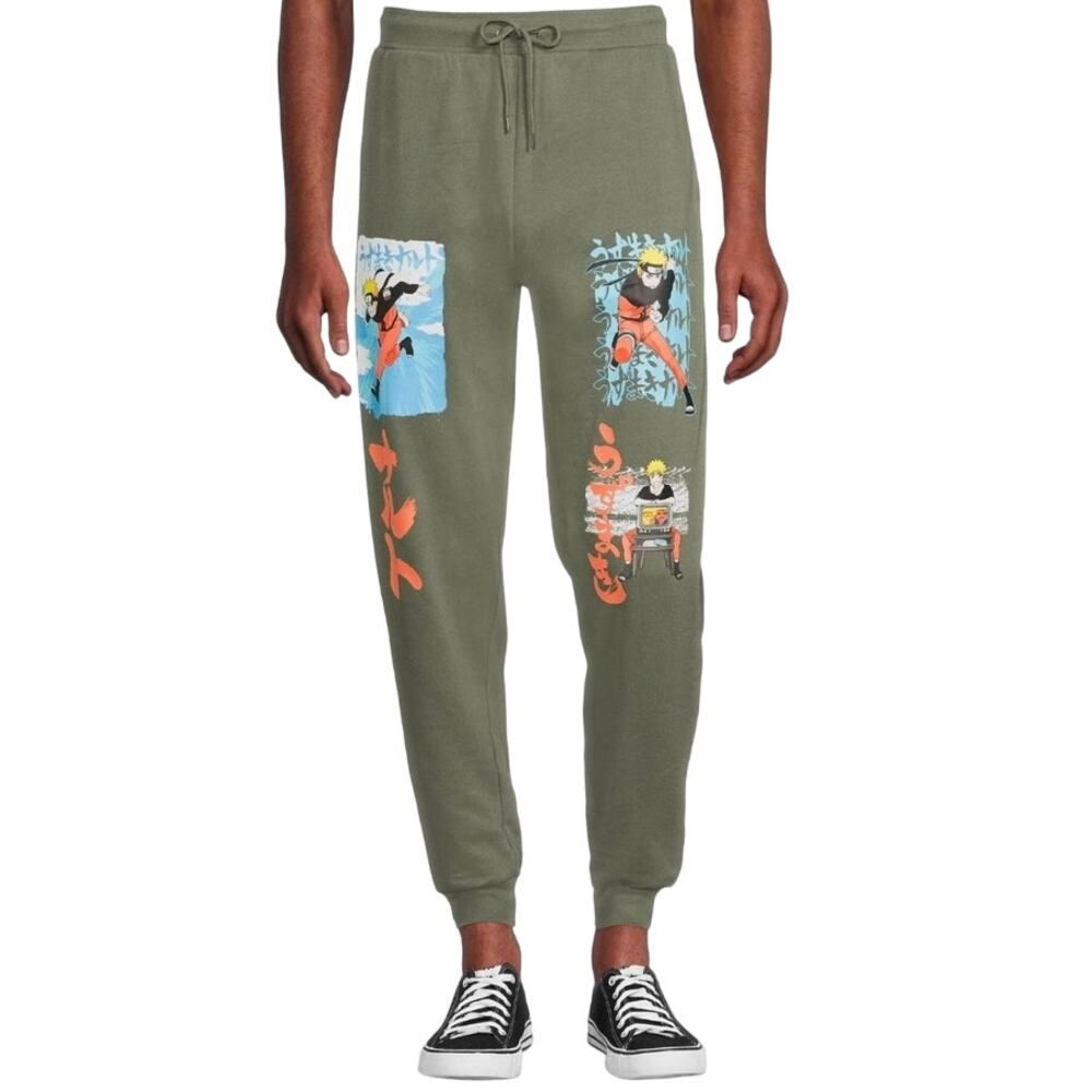 Naruto AP Naruto Shuppuden Men's Graphic Jogger Size Small (28/30) Green